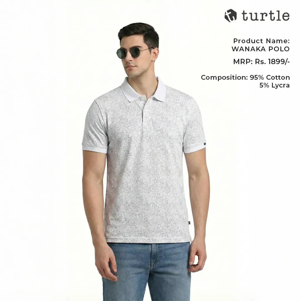Turtle Wanaka Polo T-Shirt – Cotton Lycra Jersey Printed Polo, 190 GSM.
