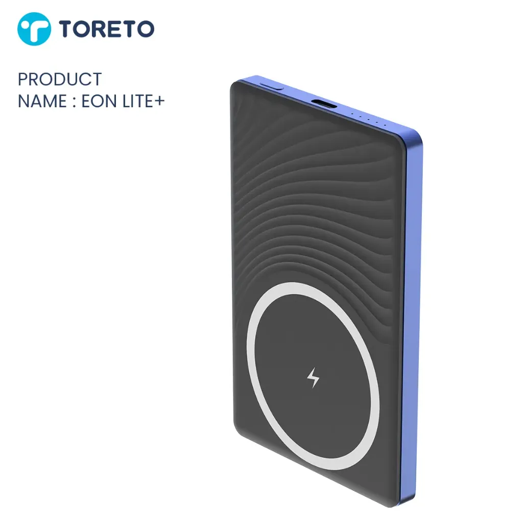 Toreto Eon Lite+ 5000mAh MagSafe Wireless Power Bank with 20W PD Fast Charging. (Blue)